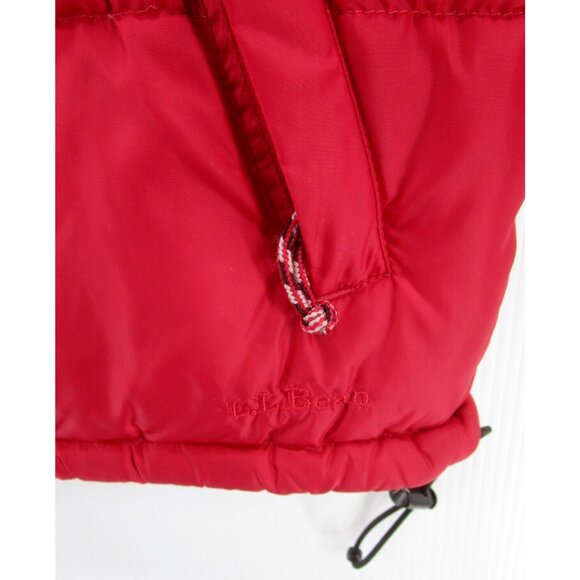 LL Bean Jacket Medium Red Goose Down Reversible Puffer Quilted * - Picture 4 of 16